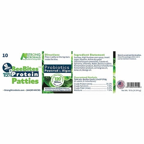 StrongMicrobials- BeeBites 15% Protein Patties