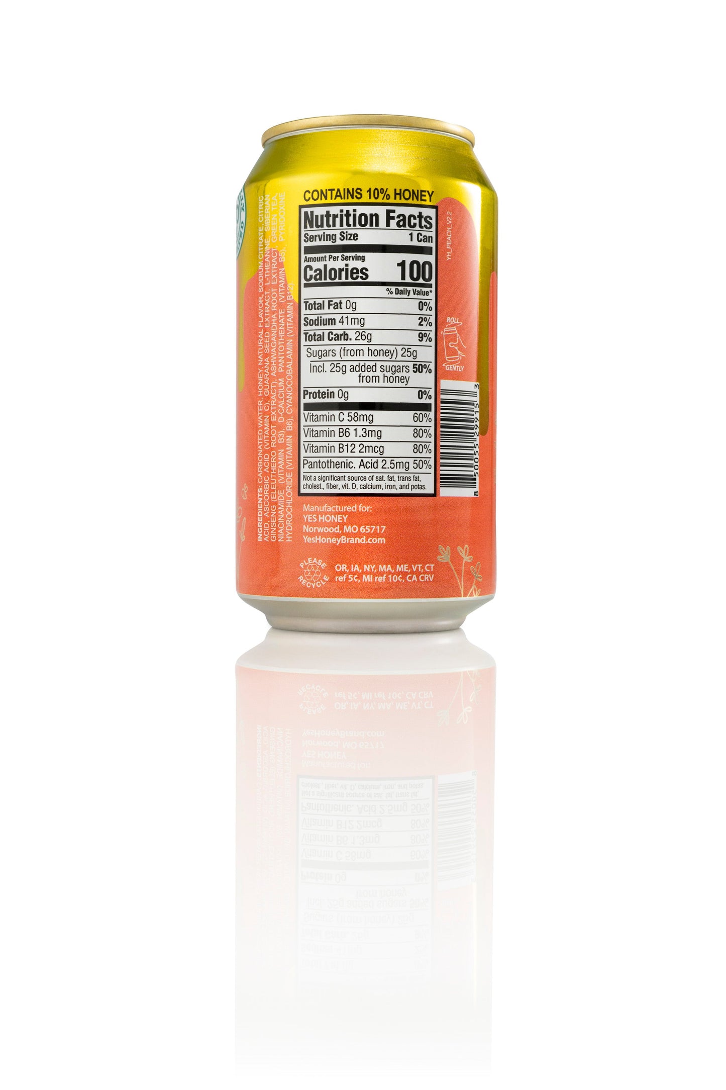 Sparkling Honey Sweetened Peach Tea Case