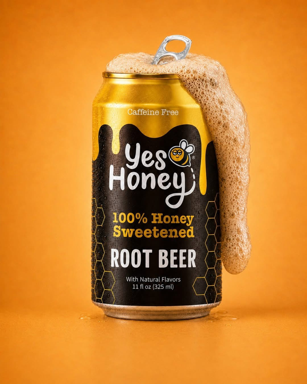 Sparkling Honey Sweetened Root Beer Soda Single