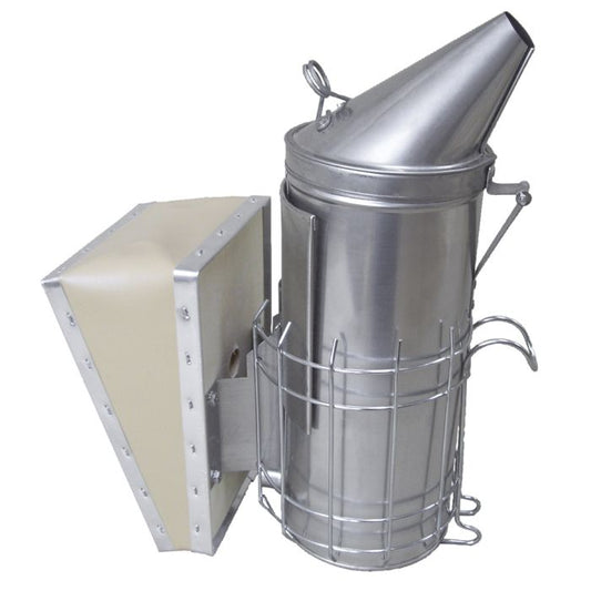 Dadant Smoker 4 x 10 Stainless Steel with Shield & Finger Heat Guard