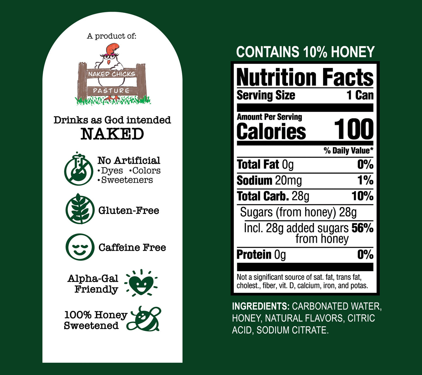 Sparkling Honey Sweetened Ginger Ale Soda Case